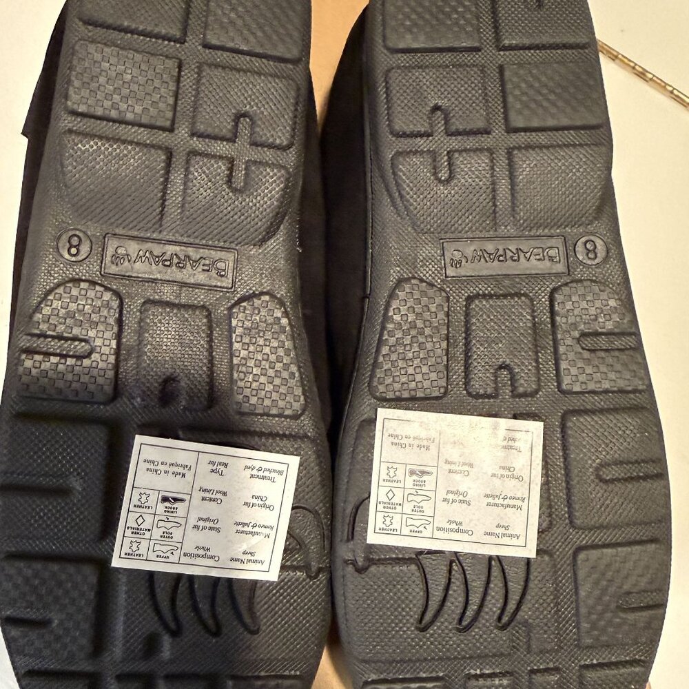 BEARPAW Mindy Genuine Sheepskin Fur Lined Moccasin Black Women's Size 8 NEW [jb] - Picture 10 of 11